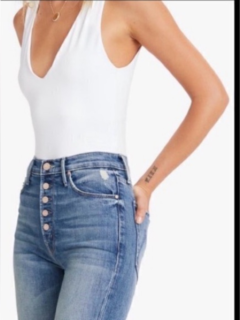 White Scoop Neck Tank Bodysuit - Women